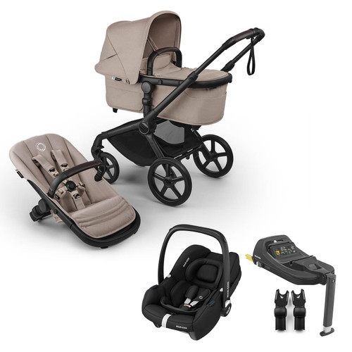 Bugaboo Fox 5 Renew All Terrain Pushchair + Cabriofix i-Size & Base - Desert Taupe Melange