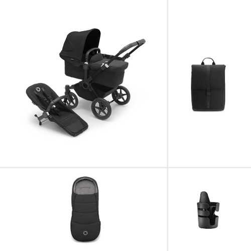 Bugaboo Donkey 5 Mono Complete Bundle - Black/Midnight Black
