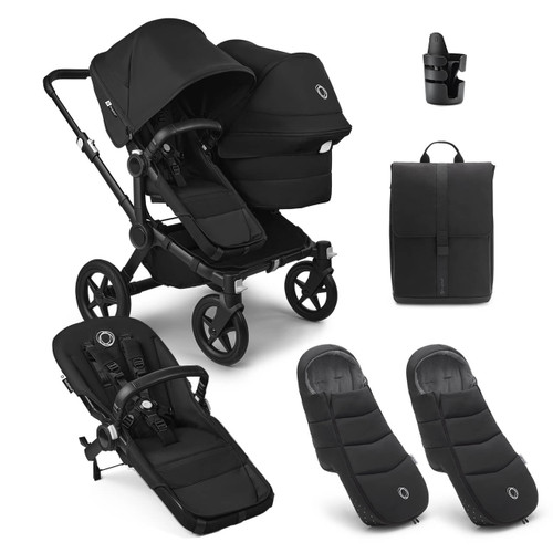 Bugaboo Donkey 5 Duo Complete Bundle - Black/Midnight Black