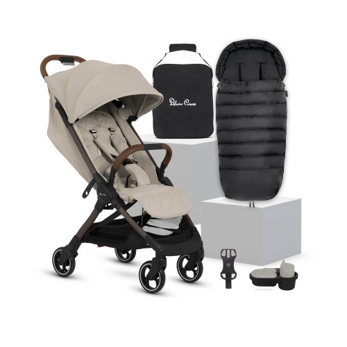 Silver Cross Clic 2 Stroller & Accessories Bundle - Latte