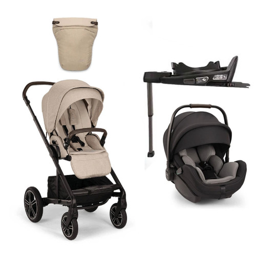 Nuna Mixx Next + Arra Flex & Base Curv Bundle - Biscotti
