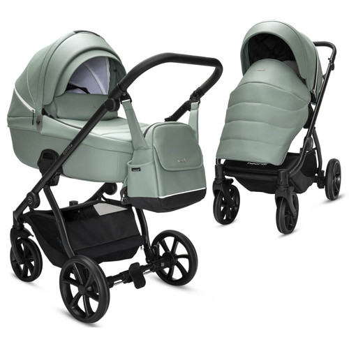 Noordi Fjordi V2 Leather 2-in-1 Pram - Sage