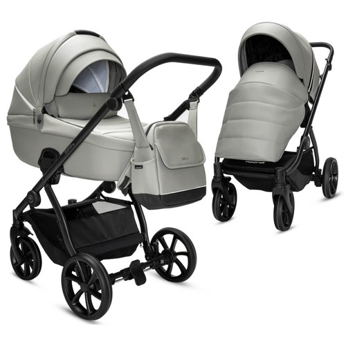 Noordi Fjordi V2 Leather 2-in-1 Pram - Sleet