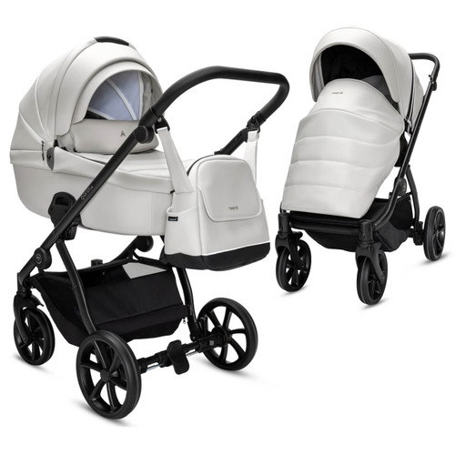 Noordi Fjordi V2 Leather 2-in-1 Pram - Cloud