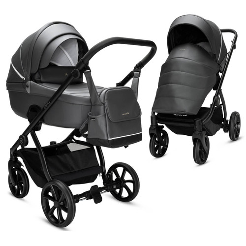 Noordi Fjordi V2 Leather 2-in-1 Pram - Shadow Grey