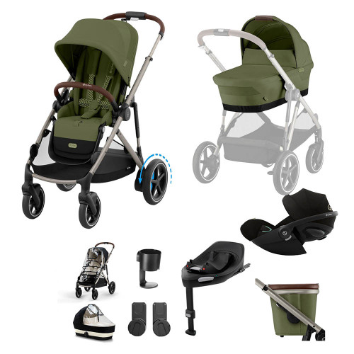 Cybex e-Gazelle S Taupe Luxury Cloud G Bundle - Moss Green