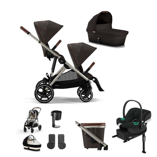 Cybex Gazelle S Taupe Double Travel System - Chocolate Brown