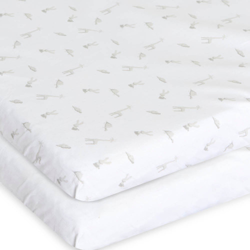 Chicco Next 2 Me 2 Piece Cotton Crib Sheet Set - Cloud