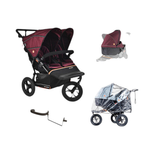 Out N About Nipper Double V6 Newborn and Toddler Bundle - Brambleberry Red