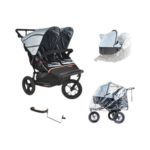 Out N About Nipper Double V6 Newborn and Toddler Bundle - Rocksalt Grey