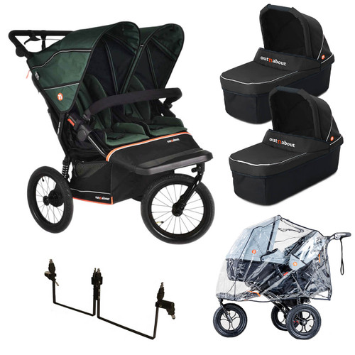 Out N About Nipper Double V6 Plus Twin Bundle - Sycamore Green