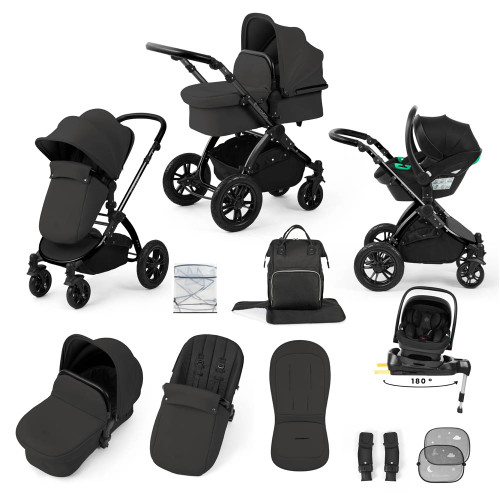 Ickle Bubba Stomp Luxe Nimbus Travel System - Black/Charcoal Grey/Black