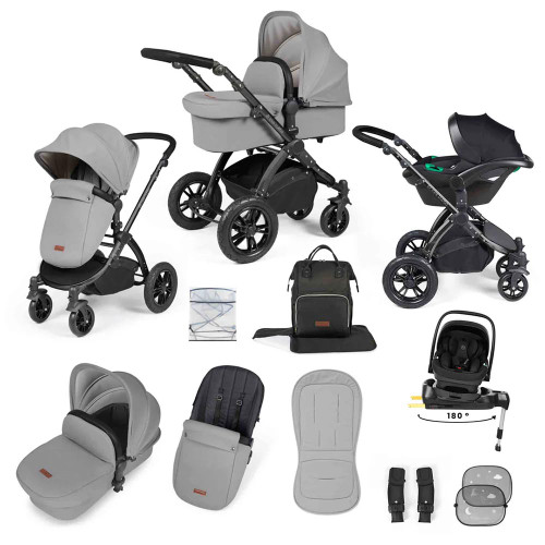 Ickle Bubba Stomp Luxe Nimbus Travel System - Black/Pearl Grey/Black