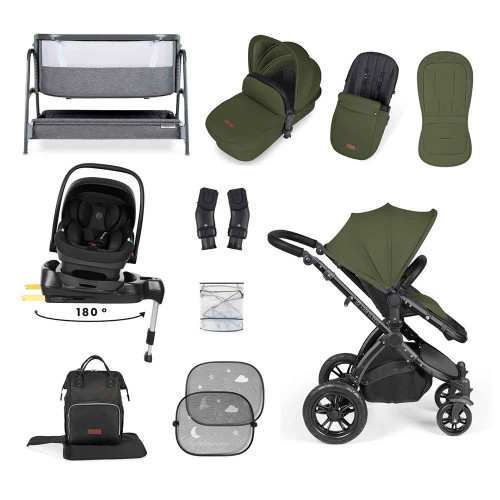 Ickle Bubba Stomp Luxe Nimbus Travel & Home Bundle - Black/Woodland/Black