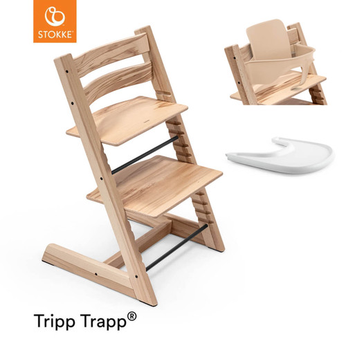 Stokke® Tripp Trapp® Highchair + Baby Set & Tray - Wild Wood