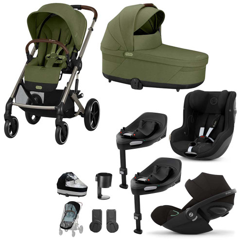 Cybex Balios S Lux Taupe V2 Complete Cloud G Bundle - Moss Green