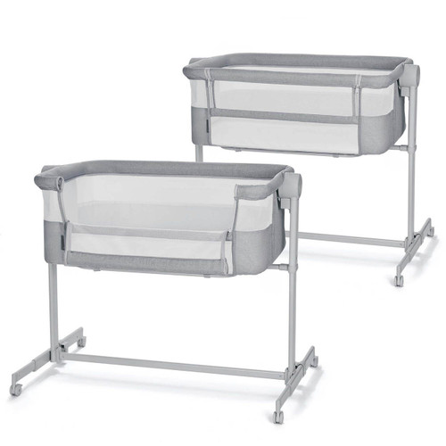 Kinderkraft Nestee Up 2 Bedside Crib - Light Grey