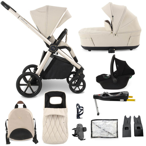 My Babiie MB450 LUXE 3-in-1 Travel System + Base - Feather