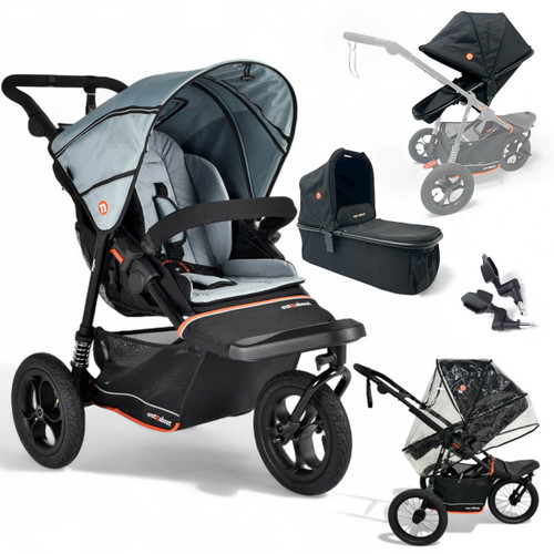 Out N About Nipper V6 Switch Newborn Bundle - Rocksalt Grey