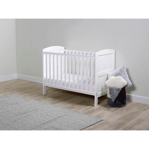 Ickle Bubba Coleby Mini Cot Bed & All Seasons Premium Pocket Sprung Mattress - White