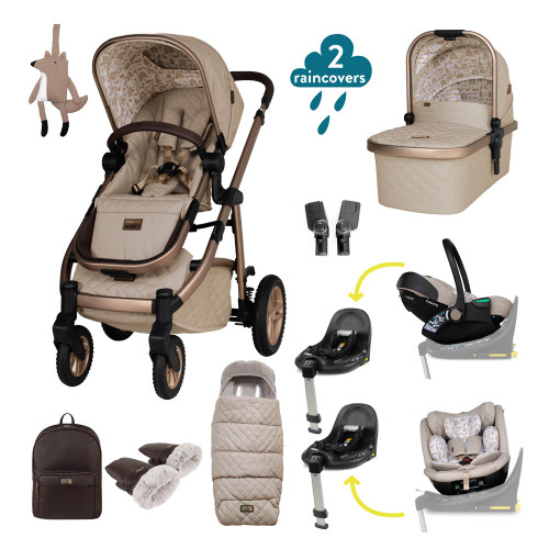 Cosatto Wow 3 All Stage Family Rotate & Recline 2 Base Bundle - Whisper