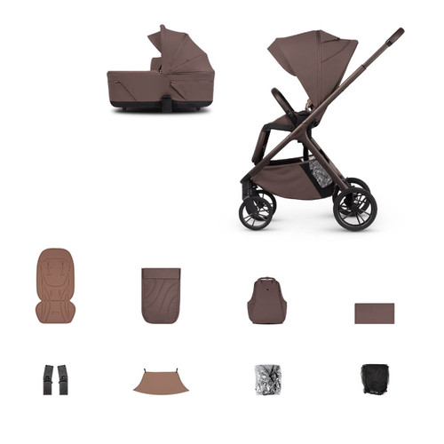 Venicci Tila 2-in-1 Pram (11-piece Essential Bundle) - Noce