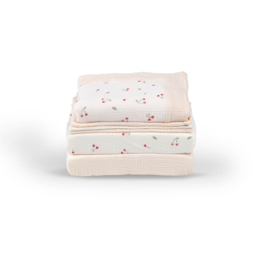 CuddleCo Universal Crib/Co Sleeper Bedding Set - Ditsy Cherry