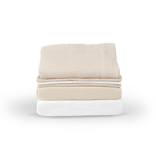 CuddleCo Universal Crib/Co Sleeper Bedding Set - Cashmere Waffle