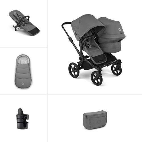 Bugaboo Donkey 6 Double Essential Pushchair Bundle - Moon Grey