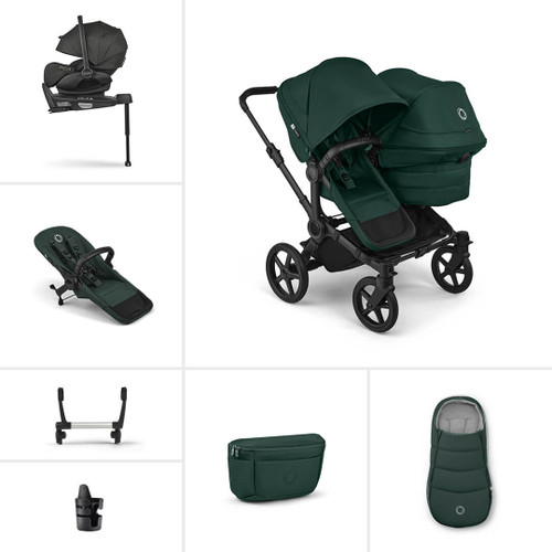 Bugaboo Donkey 6 Double Ultimate Pushchair Bundle - Fern Green
