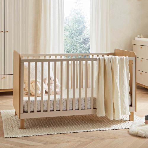 CuddleCo Remi Cot Bed - Oak/Cashmere