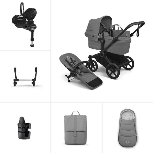 Bugaboo Donkey 6 Single Pebble 360 Pro2 Ultimate Pushchair Bundle - Moon Grey