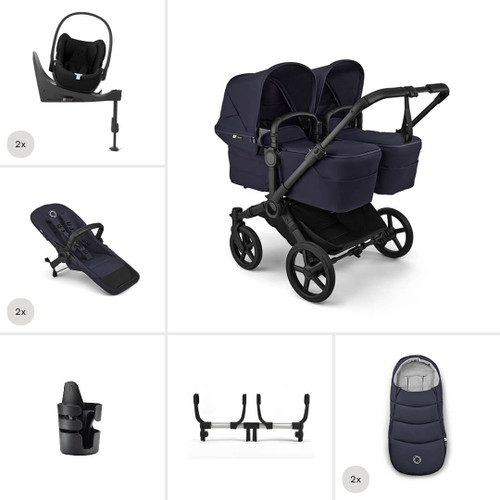 Bugaboo Donkey 6 Twin Cloud T Ultimate Pushchair Bundle - Deep Indigo