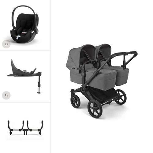 Bugaboo Donkey 6 Twin Cloud T Travel System - Moon Grey