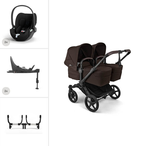 Bugaboo Donkey 6 Twin Cloud T Travel System - Cocoa Brown