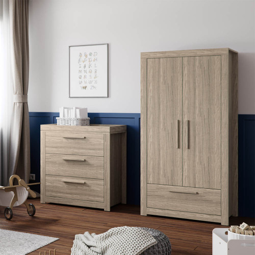 Little Acorns Ellesmere Dresser + Wardrobe - Grey Ash