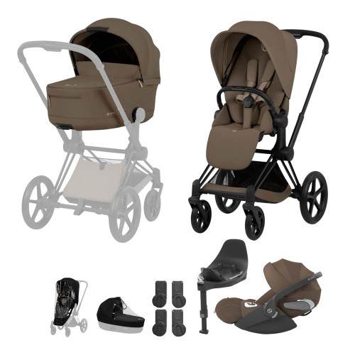 Cybex Priam Comfort Ultimate Bundle - Matt Black/Coconut Brown