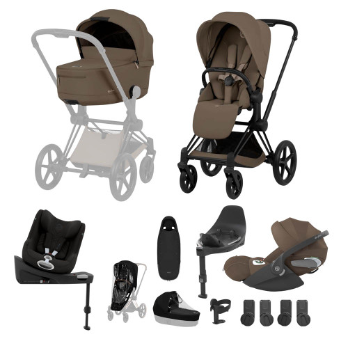 Cybex Priam Comfort Ultimate Birth & Beyond Bundle - Matt Black/Coconut Brown
