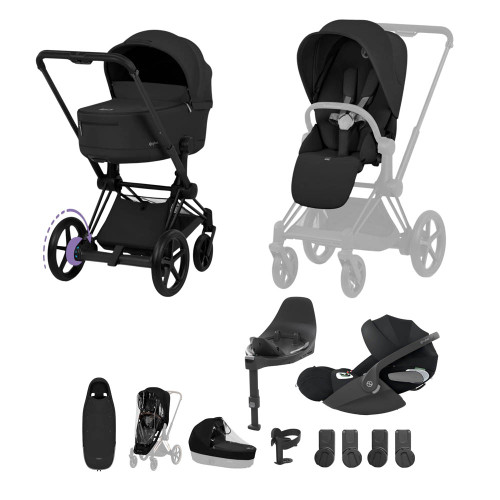 Cybex e-Priam Comfort Ultimate Accessory Bundle - Matt Black/Sepia Black