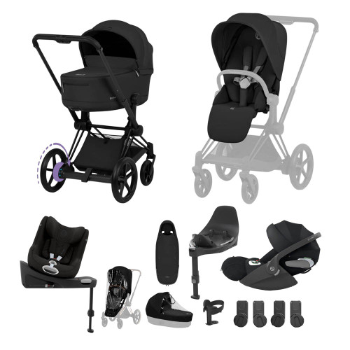 Cybex e-Priam Comfort Ultimate Birth & Beyond Bundle - Matt Black/Sepia Black