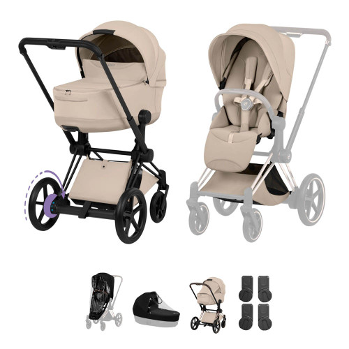 Cybex e-Priam Style Pushchair & Carrycot - Cozy Beige