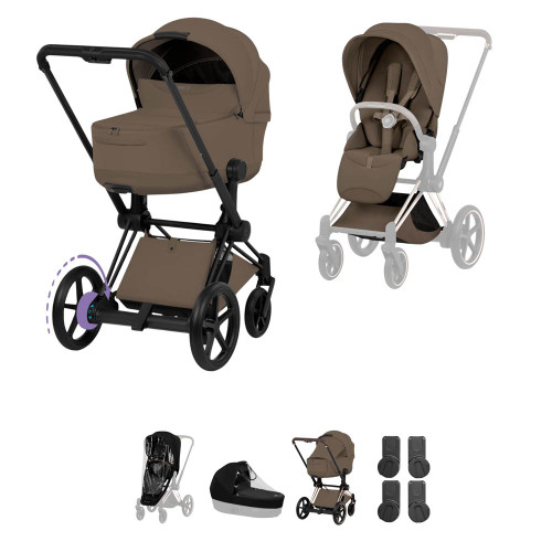 Cybex e-Priam Style Pushchair & Carrycot - Coconut Brown