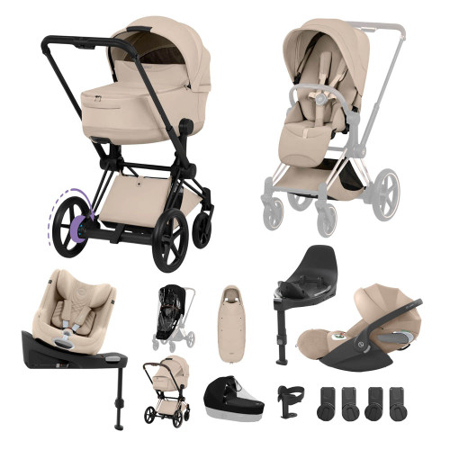 Cybex e-Priam Style Ultimate Birth & Beyond Bundle - Cozy Beige