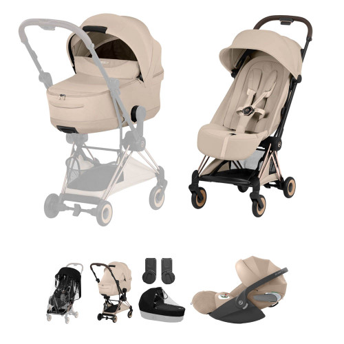 Cybex Coya Style Ultimate Bundle - Rose Gold/Cozy Beige