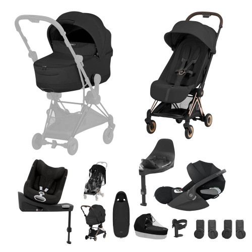 Cybex Coya Style Ultimate Birth & Beyond Bundle - Rose Gold/Sepia Black