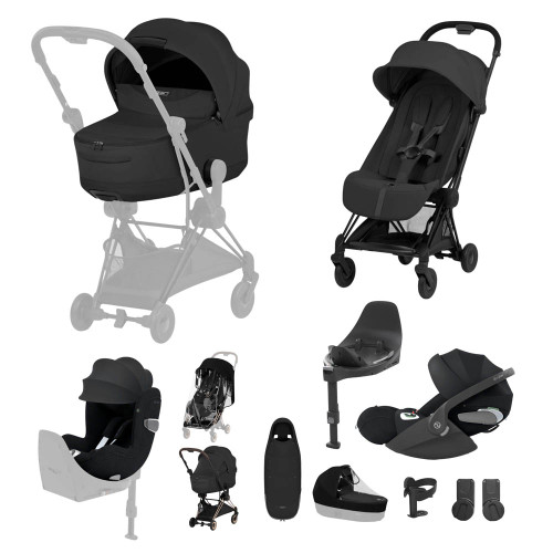 Cybex Coya Style Ultimate Birth & Beyond Bundle - Matt Black/Sepia Black
