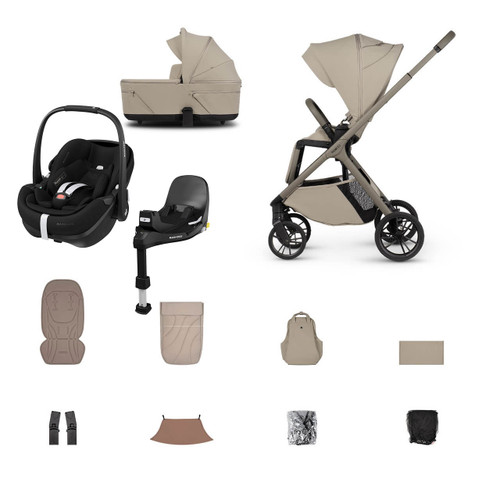 Venicci Tila 4-in-1 Pebble 360 Pro2 + Base Travel System - Latte