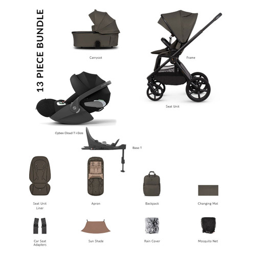 Venicci Upline 3 4-in-1 Cloud T + Base Travel System - Truffle