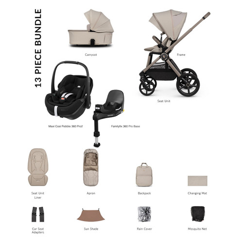 Venicci Upline 3 4-in-1 Pebble 360 Pro2 + Base Travel System - Pebble