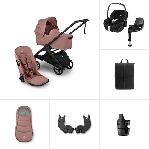 Bugaboo Dragonfly Plus Pebble 360 Pro2 Ultimate Bundle - Dusty Pink